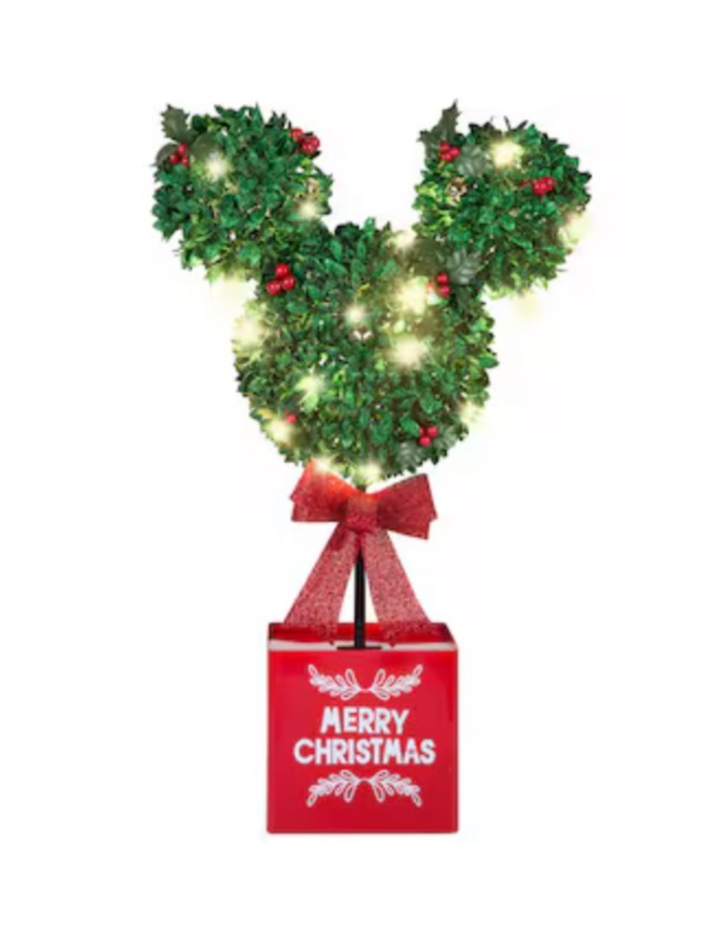 Disney Mickey Mouse Lighted Topiary Tree NEW 3 ft Christmas Electric Decor